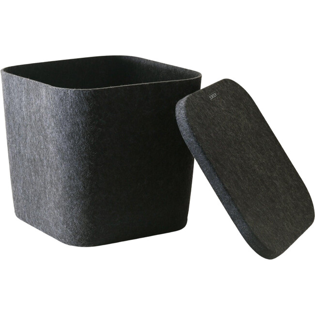 Sculpted Bin - Original with Lid, Carbon