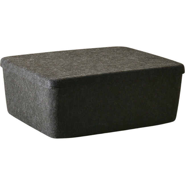 Sculpted Bin - Large with Lid, Carbon