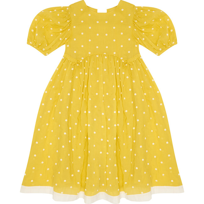 Tie The Knot Embroidered Dress, Sour Lemon Spot - Dresses - 1