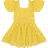 Square The Circle Embroidered Dress, Sour Lemon Spot - Dresses - 1 - thumbnail