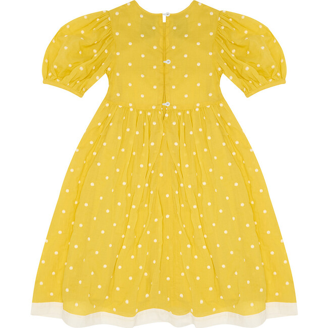 Tie The Knot Embroidered Dress, Sour Lemon Spot - Dresses - 3