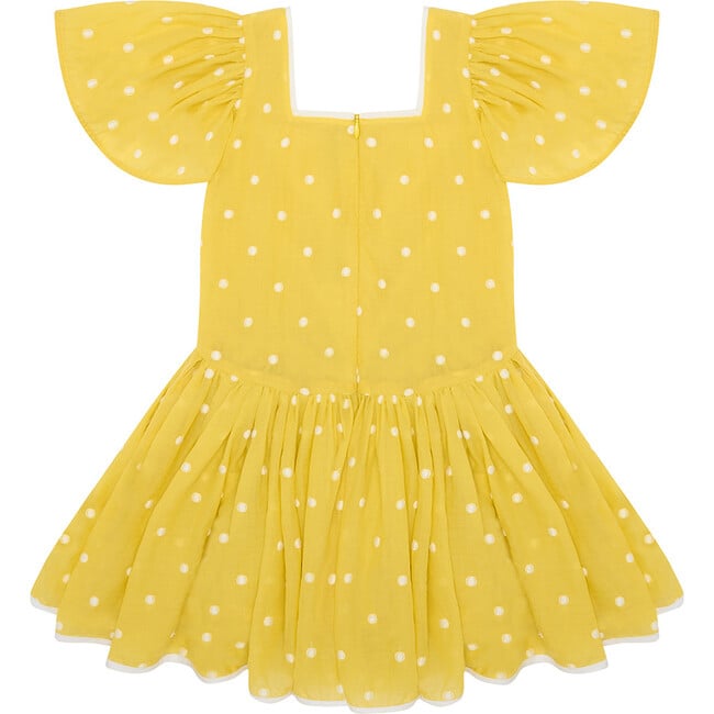 Square The Circle Embroidered Dress, Sour Lemon Spot - Dresses - 3