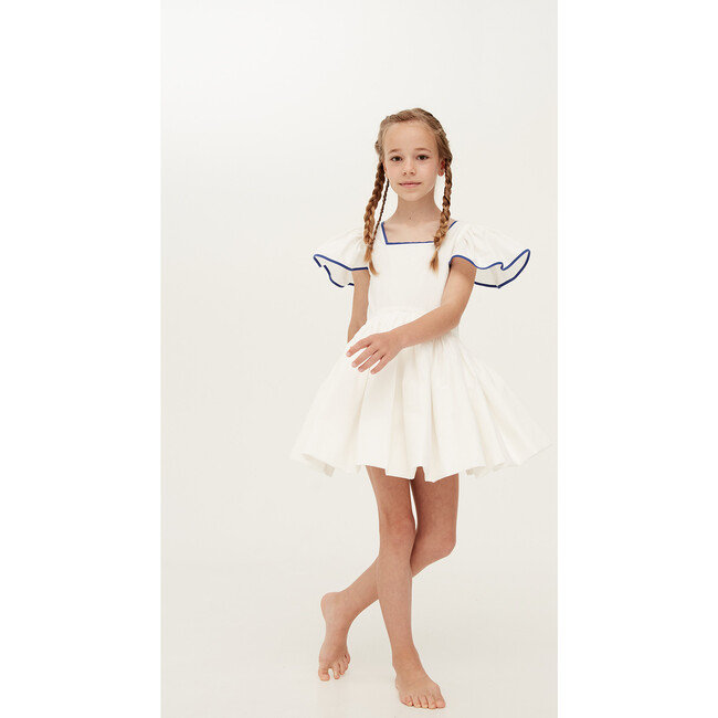 Square The Circle Contrast Neck Dress, Sea Salt - Dresses - 2