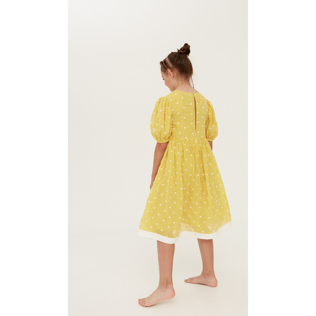 Tie The Knot Embroidered Dress, Sour Lemon Spot - Dresses - 4