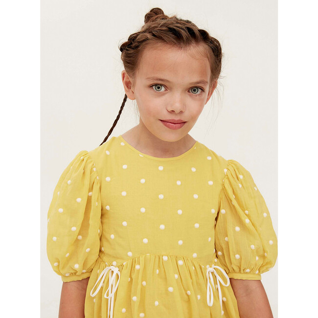 Tie The Knot Embroidered Dress, Sour Lemon Spot - Dresses - 5