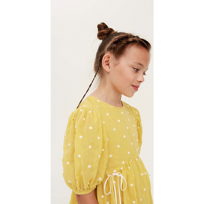 Tie The Knot Embroidered Dress, Sour Lemon Spot - Dresses - 6