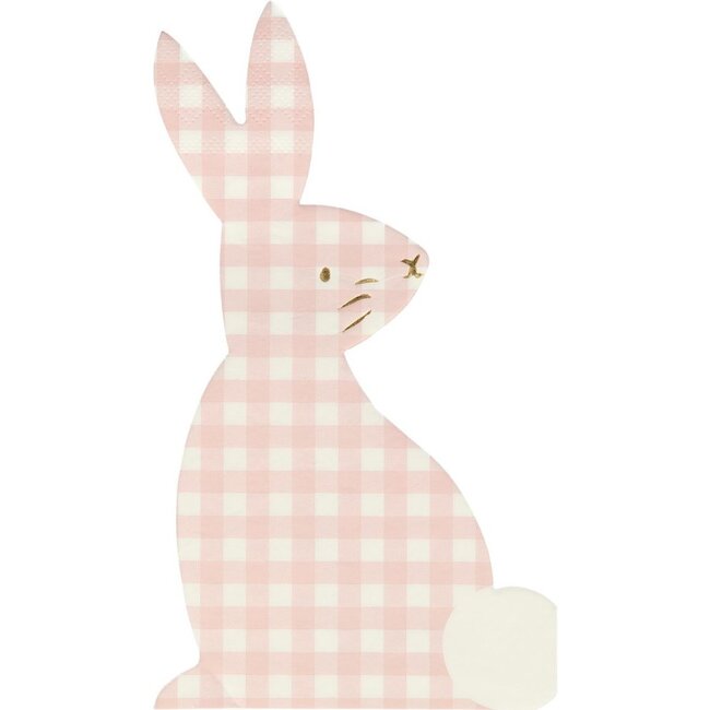 Set of 16 Gingham Bunny Napkins - Party - 1