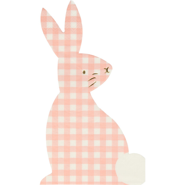 Set of 16 Gingham Bunny Napkins - Party - 5