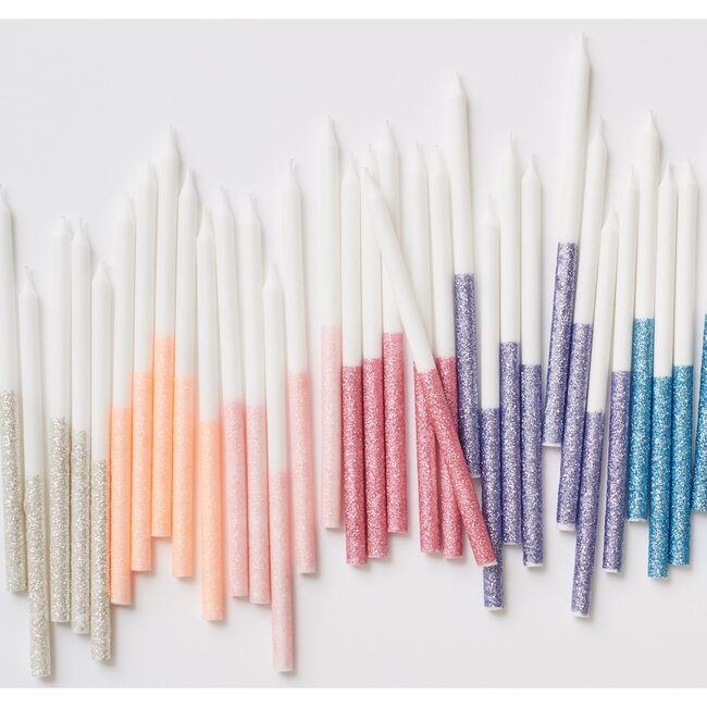 Pale Pink Glitter Dipped Candles