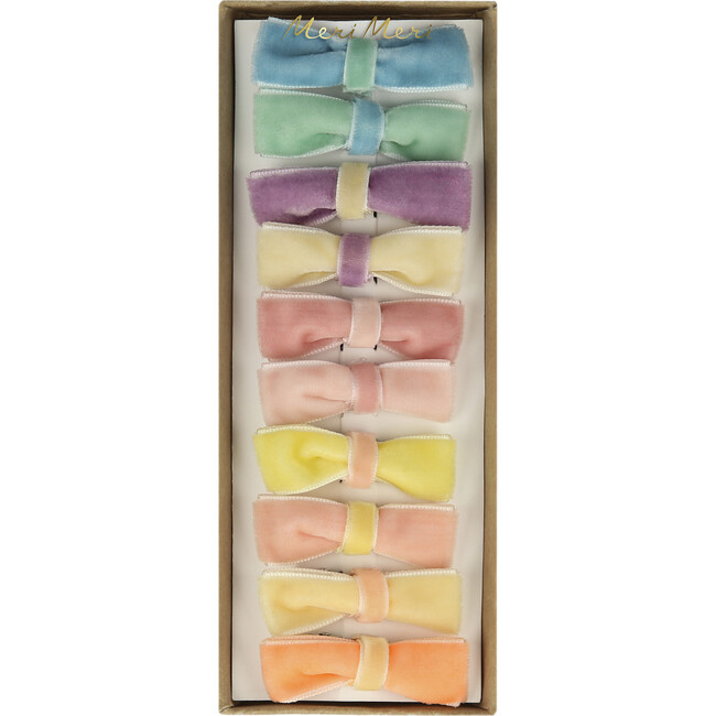 Pastel Velvet Mini Bow Clips