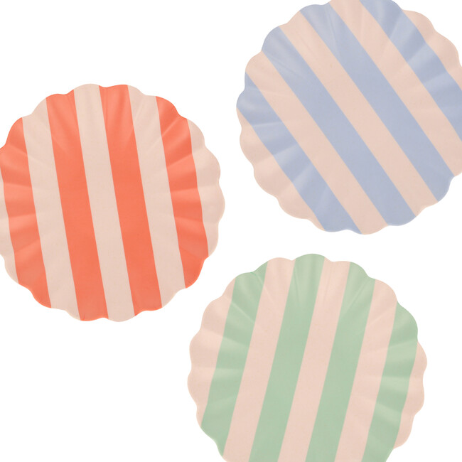 Stripy Reusable Bamboo Small Plates