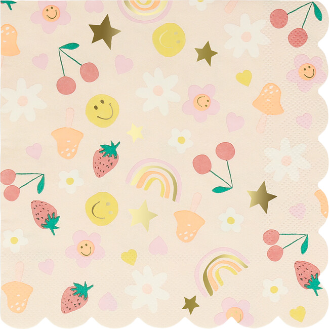 Happy Face Icons Large Napkins