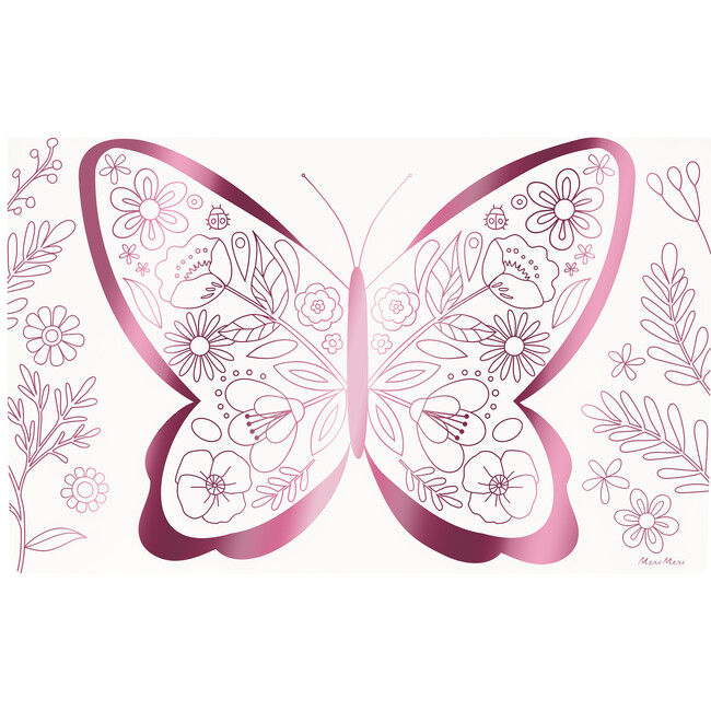 Butterflies & Flowers Coloring Placemats - Party - 3