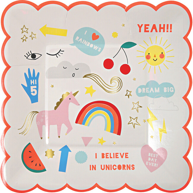 Rainbow & Unicorn Plates, Small