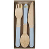 Soft Blue Wooden Cutlery Set - Tableware - 1 - thumbnail