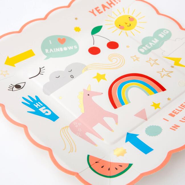 Rainbow & Unicorn Plates, Small