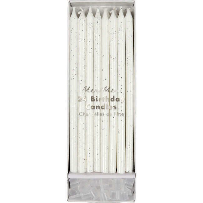 Silver Glitter Candles