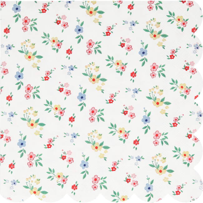 Ditsy Posy Scalloped Large Napkins - Party - 4