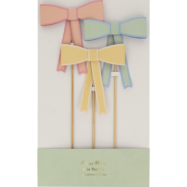 Pastel Bow Cake Toppers