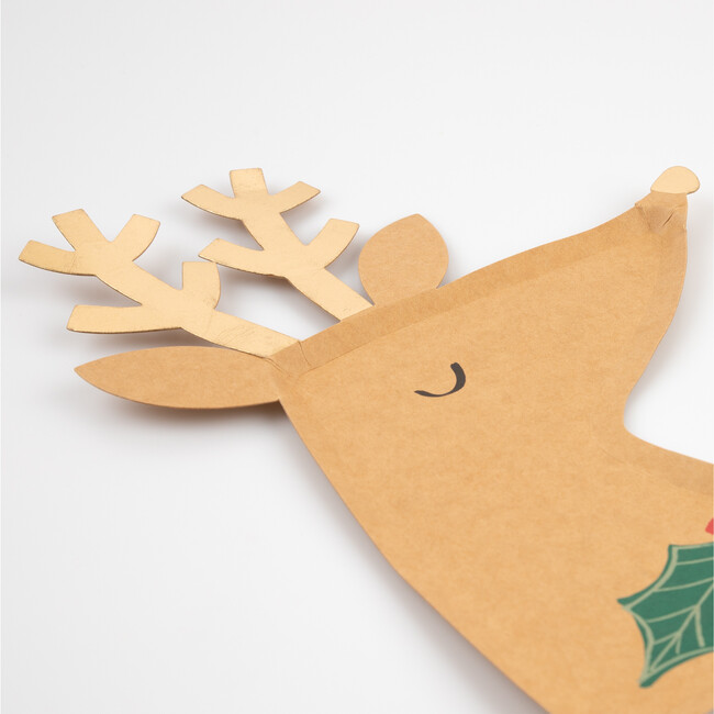 Reindeer With Holly Plates - Party - 3
