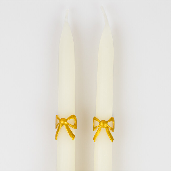 Gold Bow Taper Candles - Candles - 5