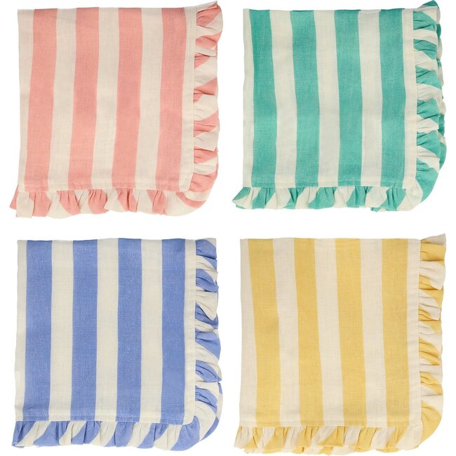 Stripe Ruffle Napkin Set, Multi