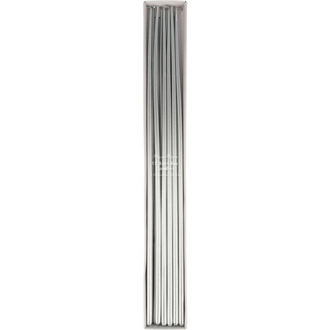 Silver Tall Tapered Candles