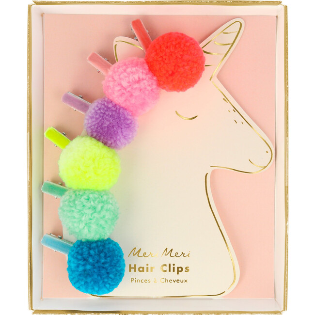 Pompom Unicorn Hair Clips