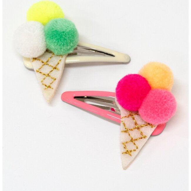 Pompom Ice Cream Hair Clips - Hair Accessories - 2
