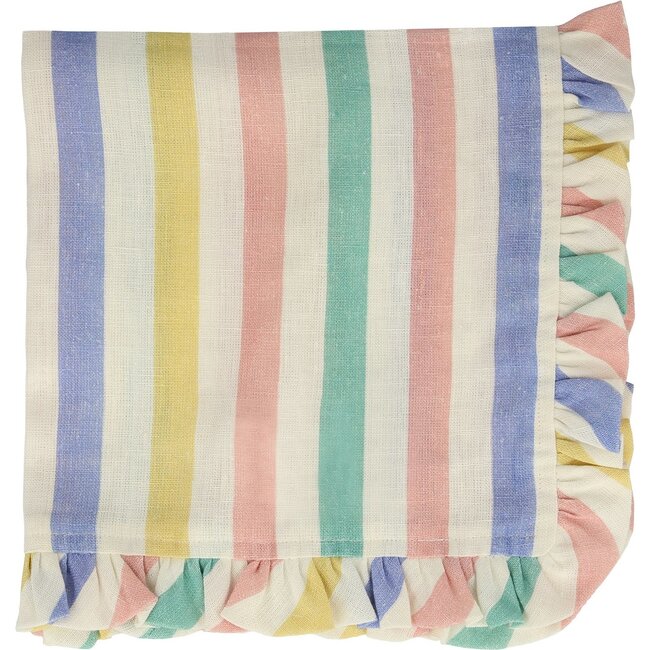 Multicolored Stripe Ruffle Napkins