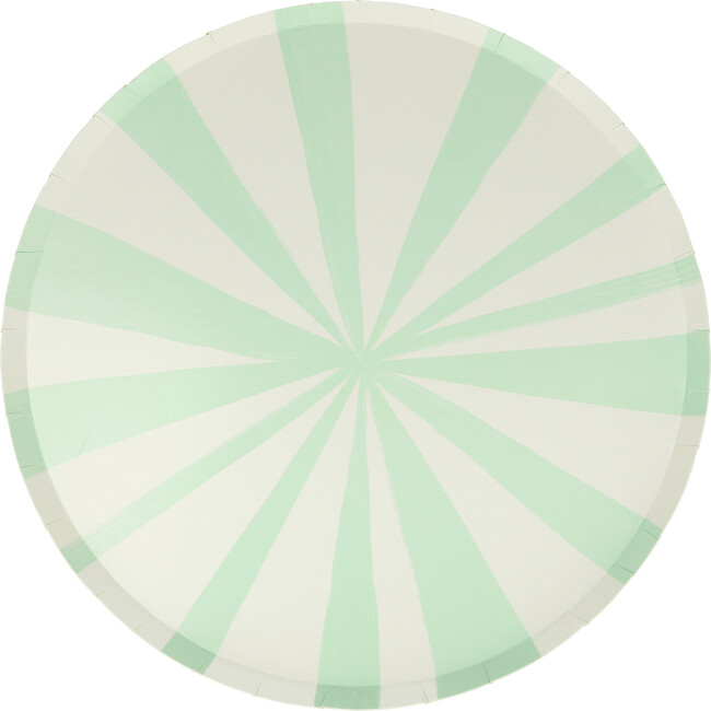 Mint Stripe Dinner Plates
