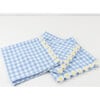 Daisy Gingham Cloth Napkins, Blue - Tabletop - 3 - thumbnail