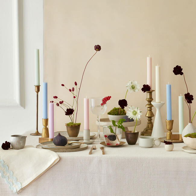 Pastel Table Candles