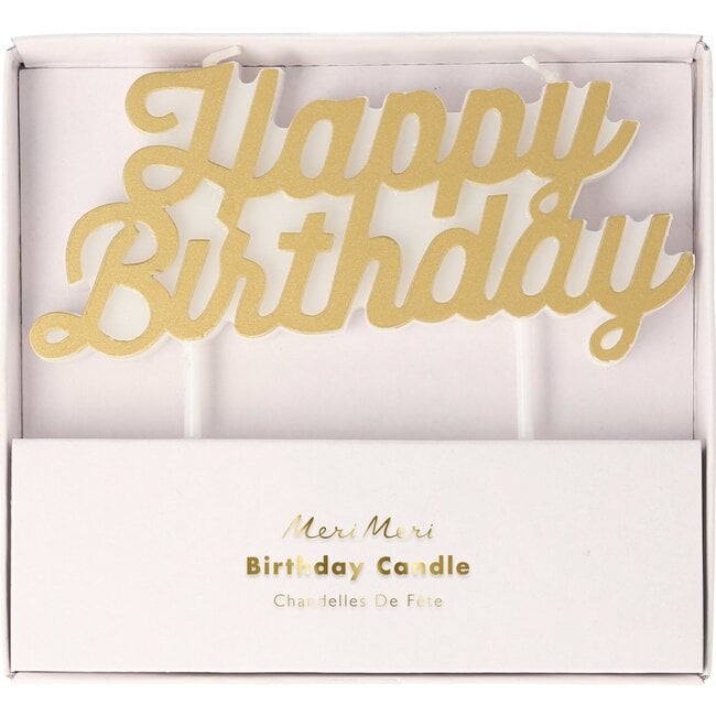 Gold Happy Birthday Candle