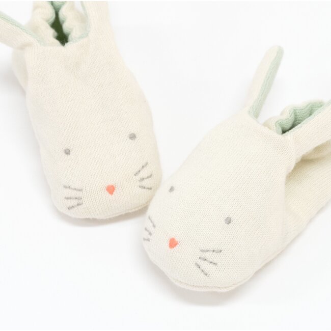 Bunny Baby Booties, Mint - Booties - 4