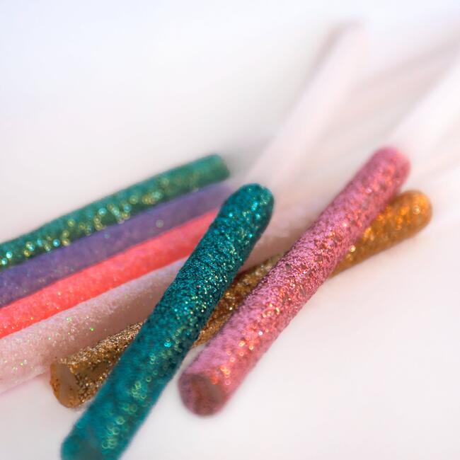 Dipped Glitter Candles, Multicolor