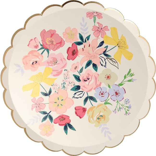 Set of 8 English Garden Side Plates, Multi