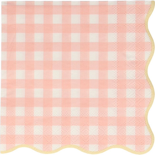 Set of 12 Gingham Small Napkins, Multi