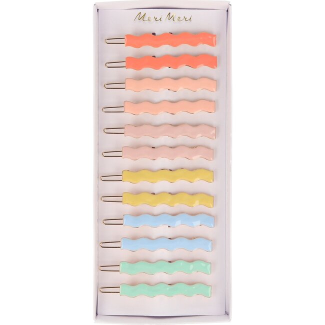 Enamel Wavy Hair Clips - Hair Accessories - 1