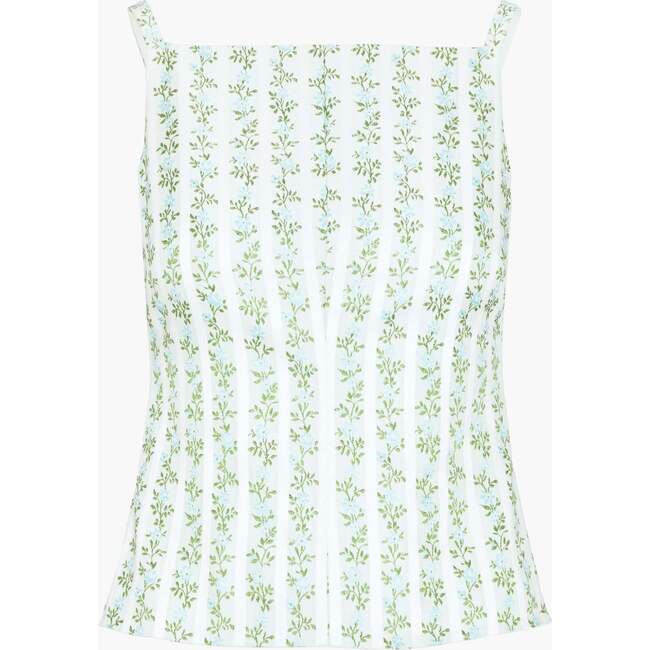 The Racquel Top - Brocade Vine Stripe