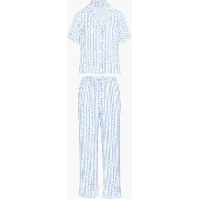 The Marina Pajama Set - Blue Petal Stripe