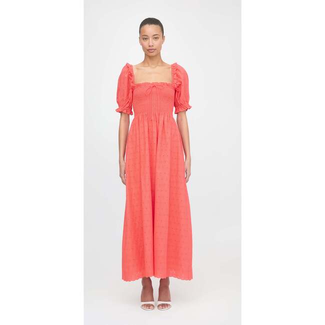 The Scarlett Nap Dress, Coral Daisy Broderie