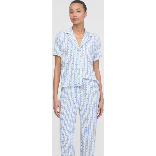 The Marina Pajama Set - Blue Petal Stripe