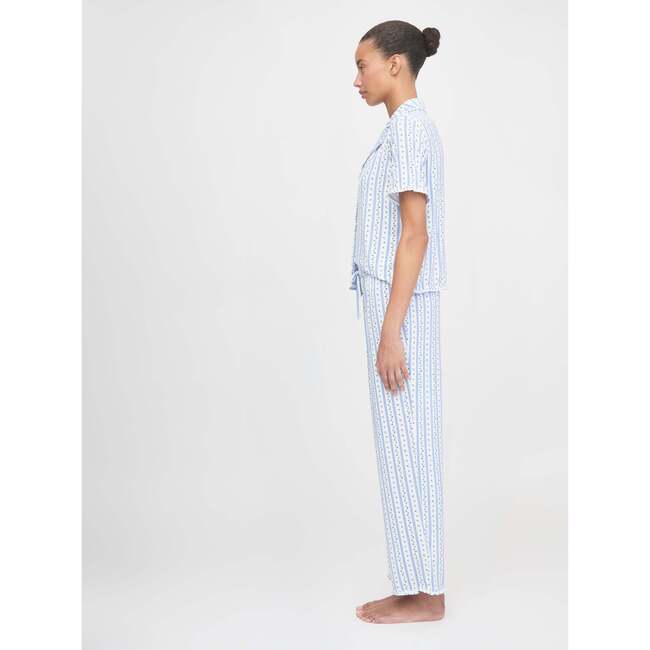 The Marina Pajama Set - Blue Petal Stripe - Pajamas - 4