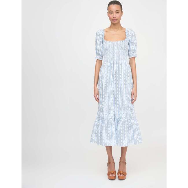 The Louisa Nap Dress, Blue Petal Stripe