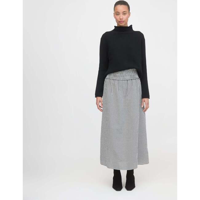 The Delphine Nap Skirt - Black/Sand Gingham