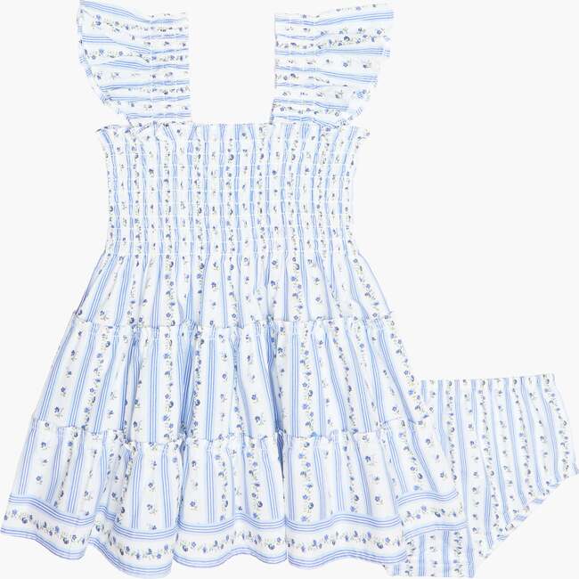 The Baby Ellie Nap Dress - Blue Petal Stripe