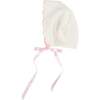 Scallop Edge Embroidered Bonnet, Pink - Hats - 1 - thumbnail