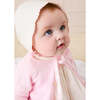 Scallop Edge Embroidered Bonnet, Pink - Hats - 2