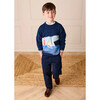 Seaside Postcard Knitted Jumper, Navy - Sweatshirts - 2